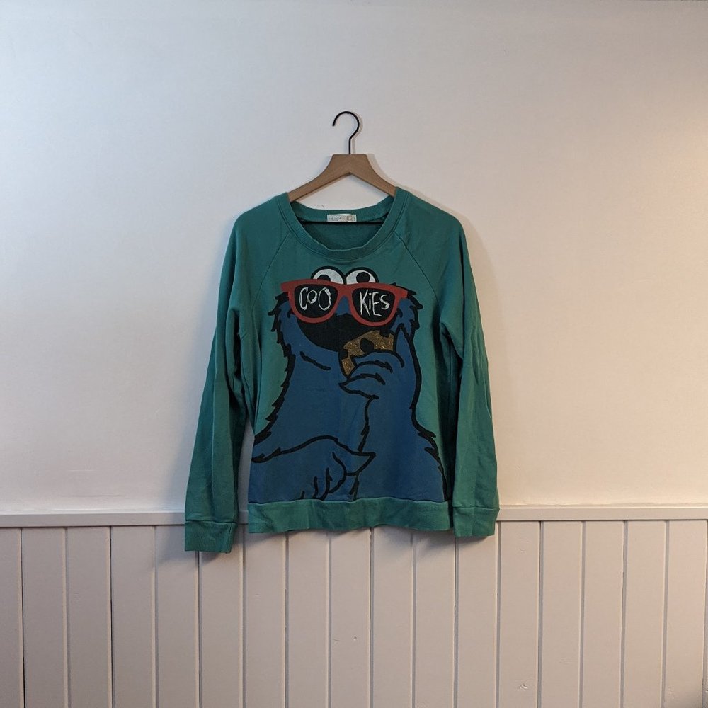 Forever 21 L Cookie Monster Character Sweatshirt